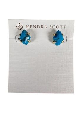 Kendra Scott Magpie Turquoise Stud Earrings with dust bag EUC